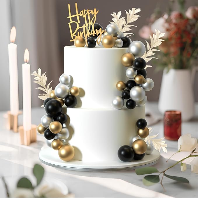 MIAHART Ball Cake Toppers Boho Grass Cake Topper Ball Cake Insert Decoration - Image 3