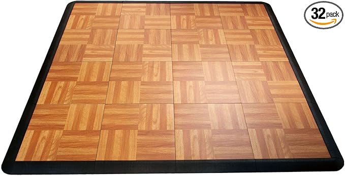 Big Floors 4X4OAKFLOOR Interlocking Lightweight Plastic Modular Dance Floor Kit by BigFloors