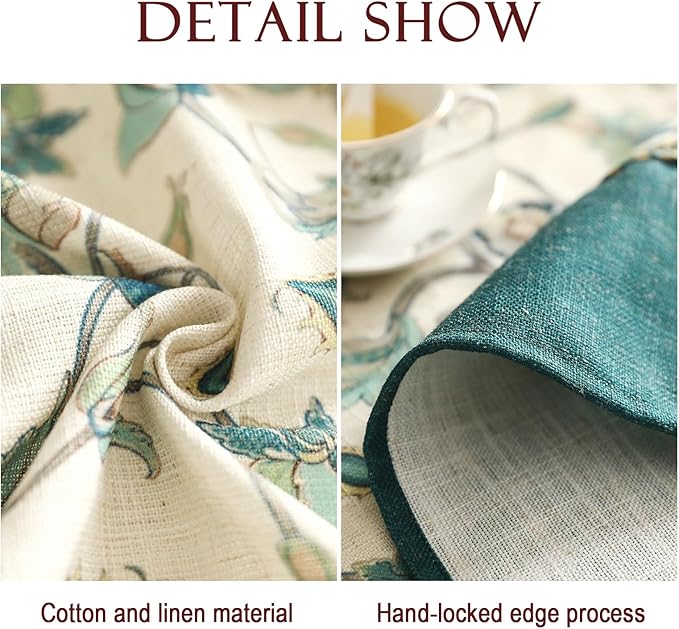 patdrea Designer Green Small Linen Table Cloth - Image 4