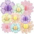 SUNBEAUTY 9 PCS Pastel Rainbow Party Decorations 10 Inch Giant Paper Flowers 3D by SUNBEAUTY