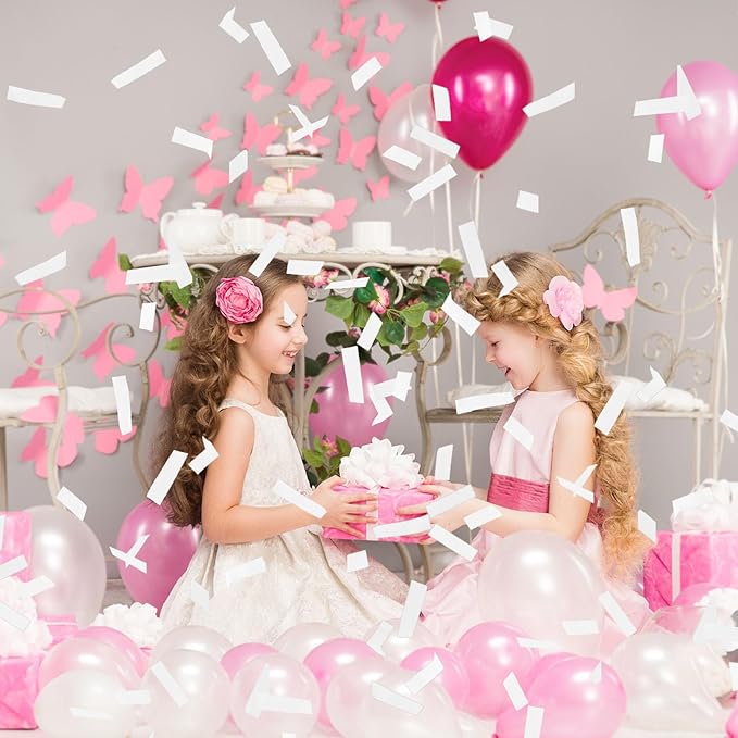 6 Pack White Confetti Poppers, 12 Inch Confetti Cannon Party Poppers Shooters - Image 5