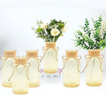 Vintage Glass Flower Vase，6 Pack Gold Amber Farmhouse Glass Centerpiece Vases by LEYIQUCHAMPAGNEWINEGLASSES