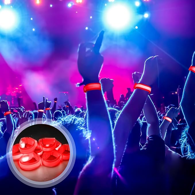 M.best 8pcs LED Light Up Bracelets Glow Flashing Wristbands Glow in The Dark - Image 6