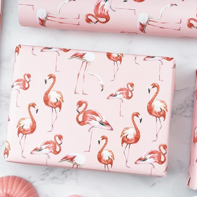 WRAPAHOLIC Reversible Flamingo Wrapping Paper - Image 5