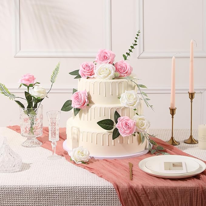 Tifuly Pink Roses Artificial Flowers - Image 4