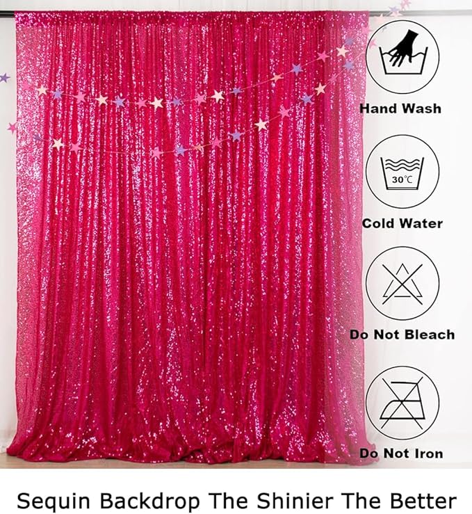 ShiDianYi 4x6ft Hot Pink Sequins Backdrop - Image 6