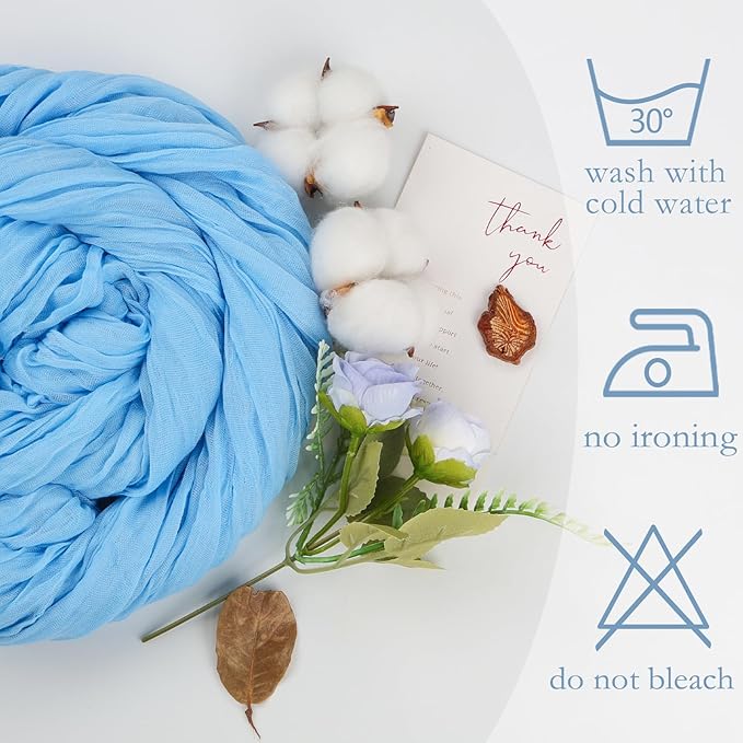 12 Pack Baby Blue Cheesecloth Table Runner 10ft Boho Gauze Fabric Cheese Cloth - Image 5