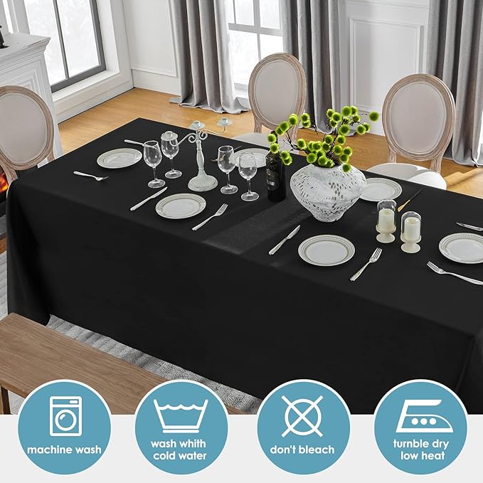 VidaFete Table Cloth 10 Pack 90 * 132inch Rectangle Tablecloth Polyester - Image 4