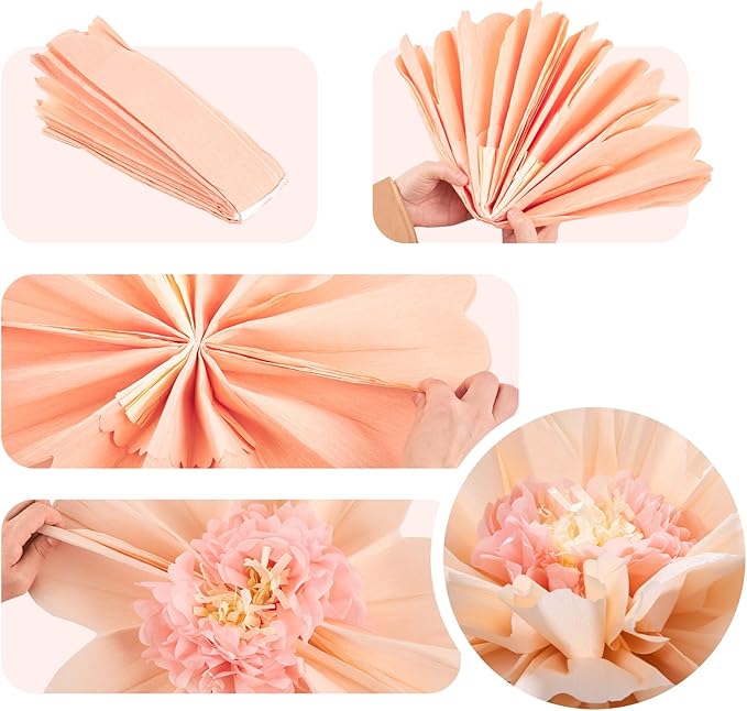 SUNBEAUTY 4 PCS 20" Hot Pink Orange Fall Birthday Party Decorations Giant Paper - Image 2