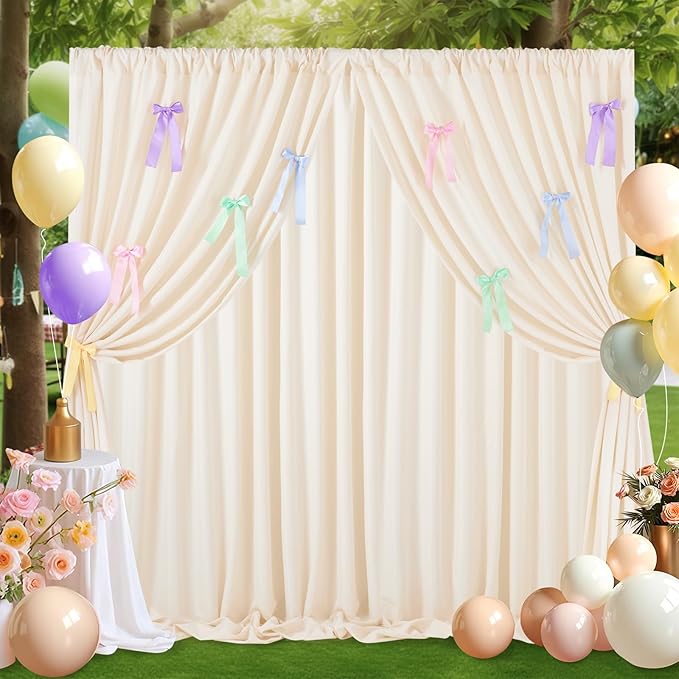 Ivory Backdrop Curtain: 5.8×8ft Backdrop Solid Color Wrinkle Resistant - Image 6