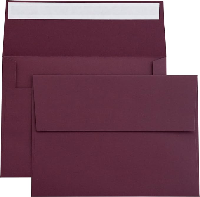 PONATIA 50PCS 5x7 Envelopes, Burgundy A7 Envelopes Self Seal by ponatia
