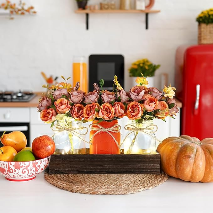 VAIPI Fall Decor Mason Jar Centerpiece Table Decorations - Image 5