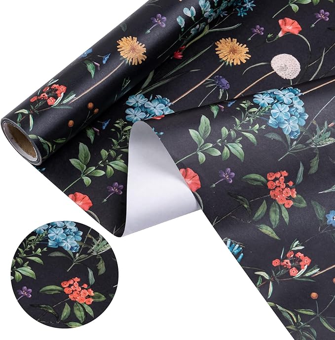 WRAPAHOLIC Kraft Wildflower Wrapping Paper - Image 3