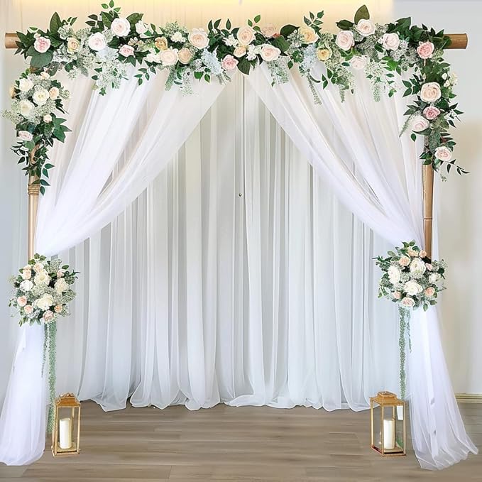 10ft X 10ft White Tulle Backdrop Curtain - Image 7