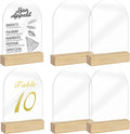 Clear Acrylic Sign with Wooden Stand Table Numbers DIY, 10 Pack Acrylic Sheets by ORGANTEAM