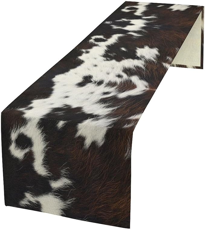 Cow Print Table Runner, 13x90 Inch by ShiTingYu