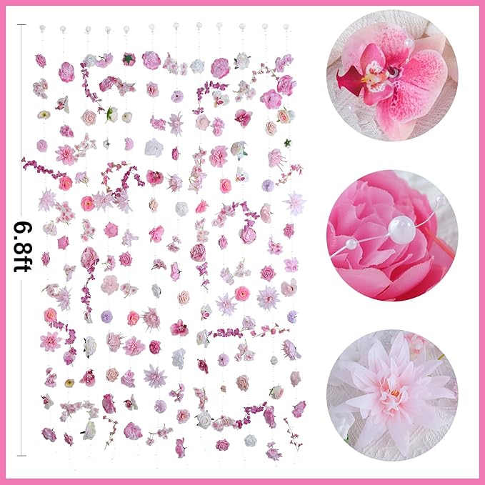 Flower Garlands 12pcs 82.6ft Artificial Hanging Flowers Faux Floral Vines - Image 6