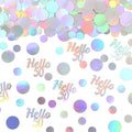 Hello 50 Birthday Confetti for Table Iridescent Circle Happy 50th Birthday by Vofrise