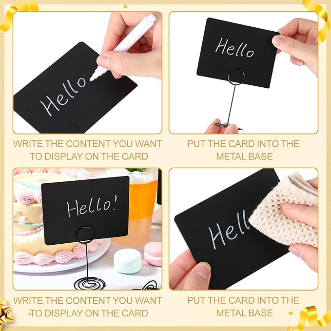 TecUnite 12 Pcs Mini Chalkboard Signs - Image 7