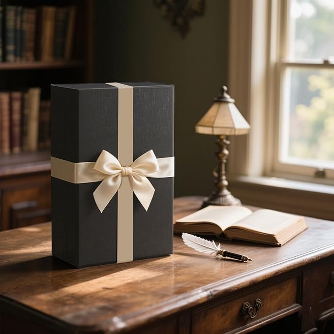 Large Black Gift Box, 13.75"x9"x4.5", Gift Boxes - Image 5