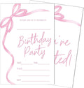 SIXEIGHT Pink Bow Birthday Invitations, 20 Party Invitations by SIXEIGHT