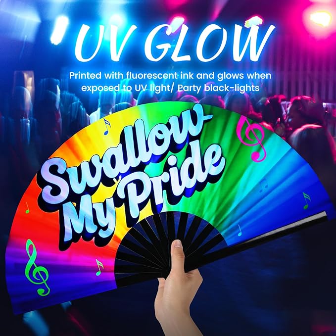SYNTECSO Folding Hand Fan for Rave, Popping Fan for Line Dancing, Drag Queen - Image 7