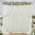 PARTISKY 20ft X 10ft Ivory Tulle Backdrop Curtain by Partisky