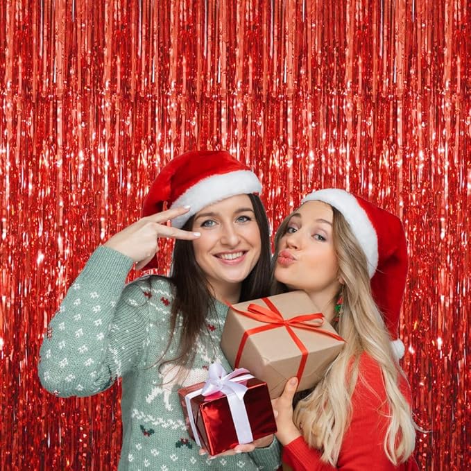 GOER 3.2 ft x 8.2 ft Metallic Tinsel Foil Fringe Curtains Party Photo Backdrop - Image 5