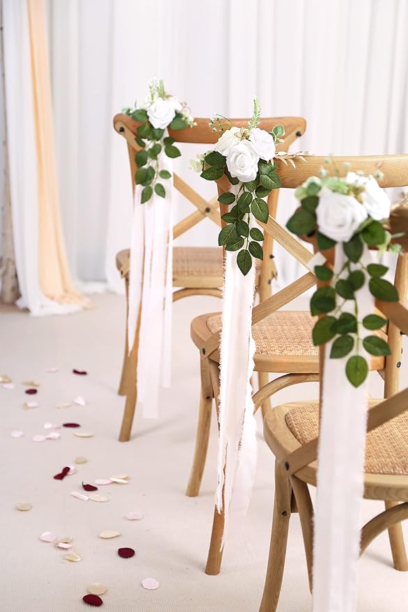 Wedding Aisle Decorations for Wedding Ceremony Set of 10 Pew Flowers for Church - Image 3