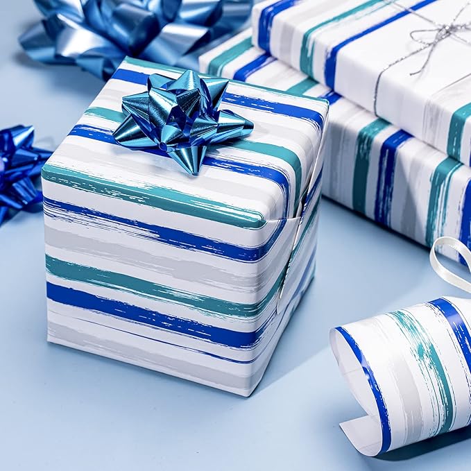 WRAPAHOLIC Reversible Blue Wrapping Paper - Image 5