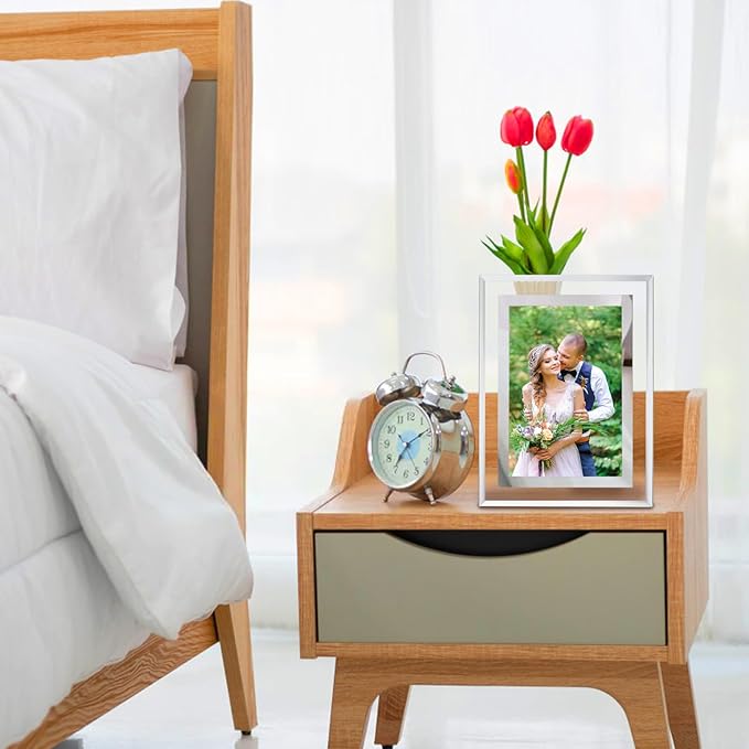 4 x 6 Glass Picture Frame Set of 10, Thin Border Desk Picture Frame - Image 7