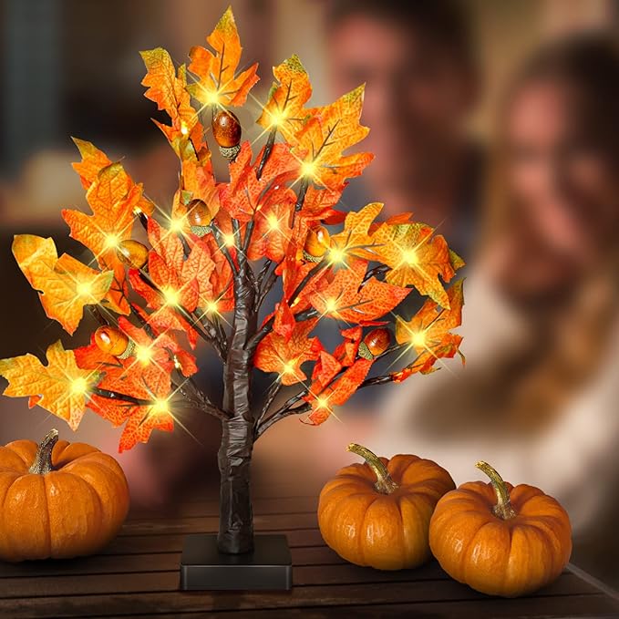 18 Inch Fall Lighted Maple Tree - Image 6