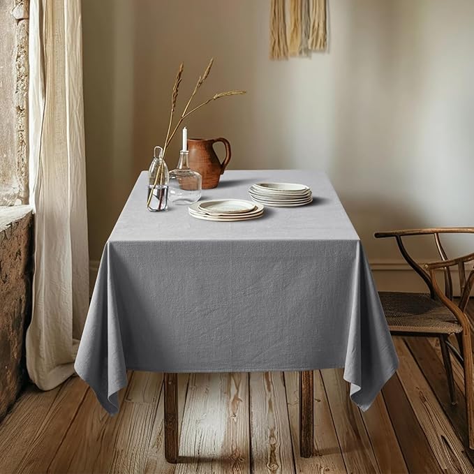 MIULEE Linen Cotton Blend Tablecloth Rectangle, Luxury Waterproof Stain - Image 4