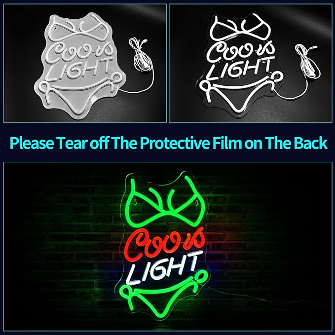 Crs Light Neon Signs for Wall Decor Beer Bar Signs for Man Cave Decor Green LED - Image 3