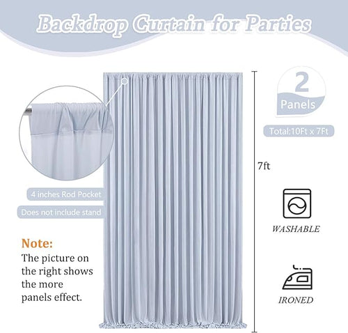10 x 7 Feet Purple Gray Backdrop Curtain - Image 2