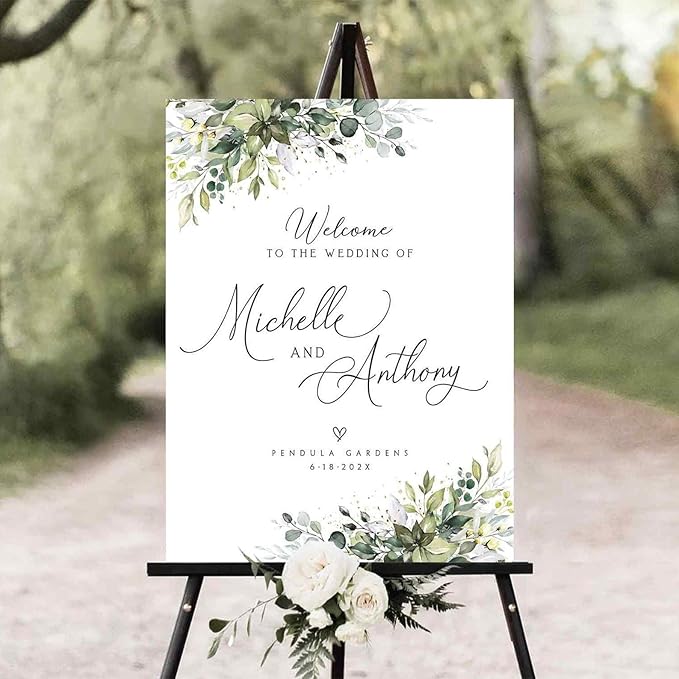 Personalized Wedding Welcome Sign, Pole Mount - Image 3