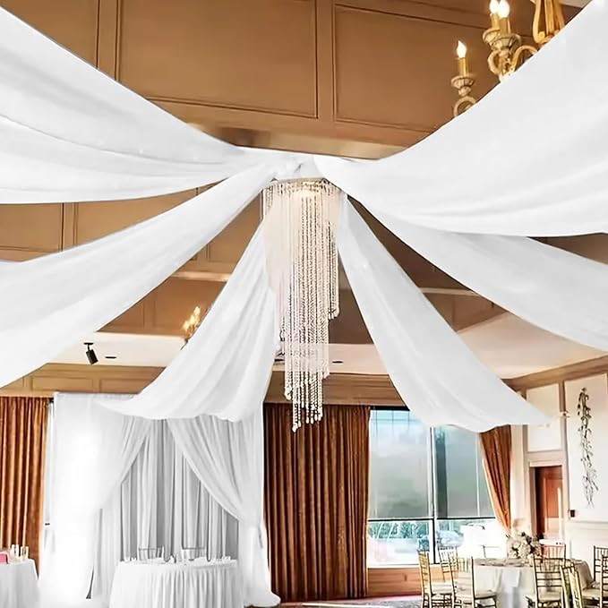 DUOBAO 6-Panel Chiffon Wedding Backdrop Drapes 5x10FT - Image 6
