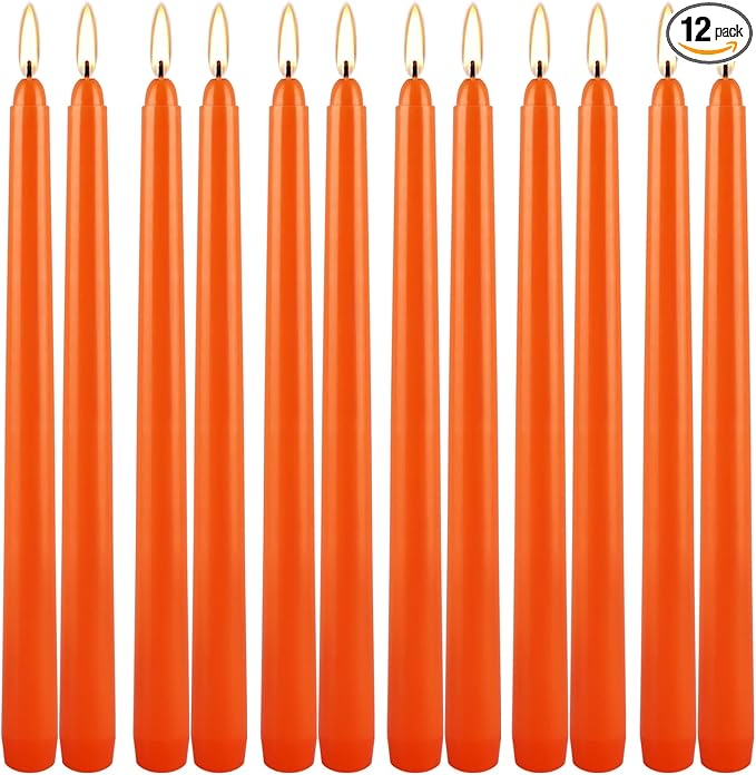 12-Pack Orange Taper Candles by Grcdoyvl
