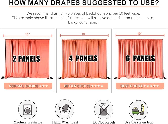 2 Panels Yellow Backdrop Curtain, 10 x 7 Feet Background Curtains - Image 3