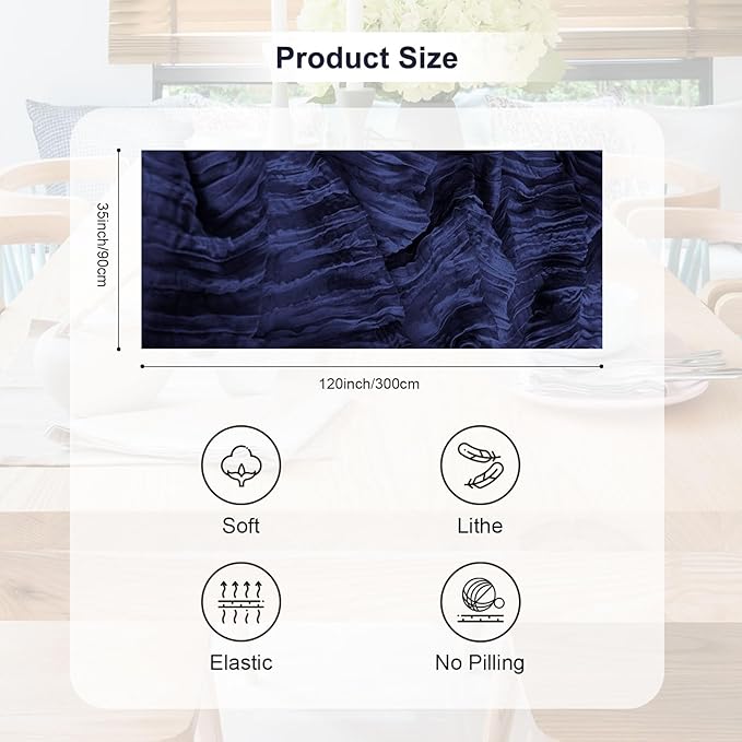 10 Pack Navy Blue Cheesecloth Table Runner 35x120 Inch 10Ft Rustic Gauze Cheese - Image 4