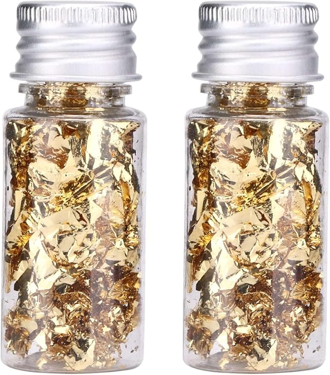 2 Bottles Gold Flakes, Premium Gold Leaf by dshyuauoci