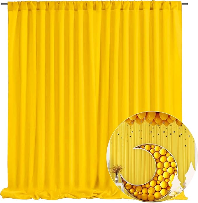 10 x 7 Feet Yellow Backdrop Curtain by ZEBMOON