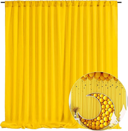 10 x 7 Feet Yellow Backdrop Curtain by ZEBMOON