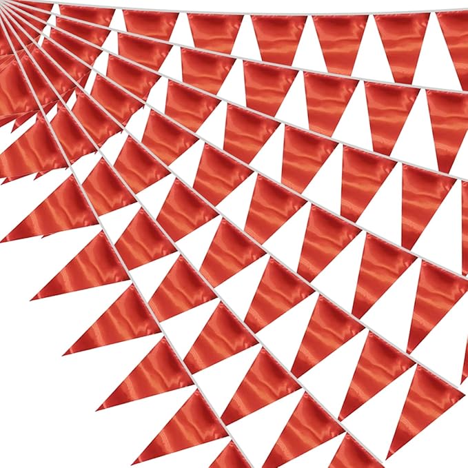 20M/65FT Red Triangle Pennant Banner Flag Metallic Fabric Bunting Garland by raqieden