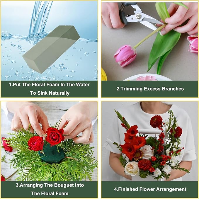 KUKLIPJIM 10 Packs Floral Foam Blocks, Dry and Wet Green Floral Foam - Image 3