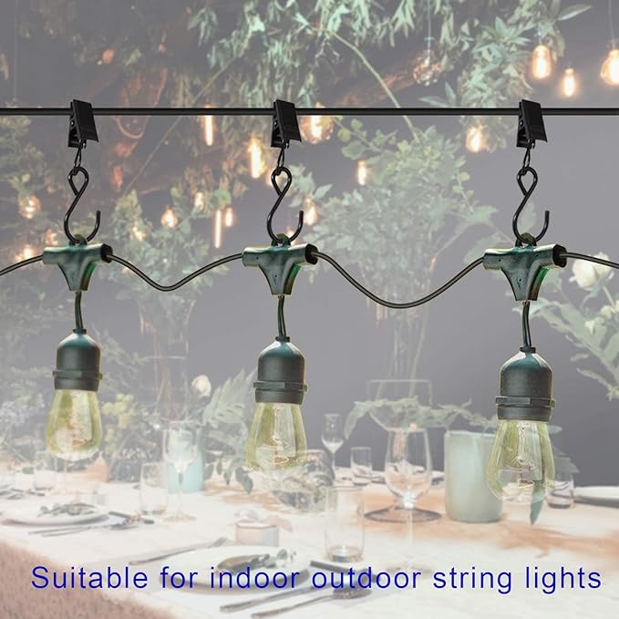 Stainless Steel S Hooks Curtain Clips, 50 Pack Hanging Party Lights Clips - Image 4