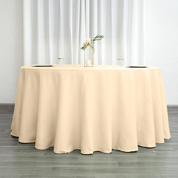 Efavormart Round Tablecloth, 120 Inch Stain & Wrinkle Resistant Washable Table - Image 3