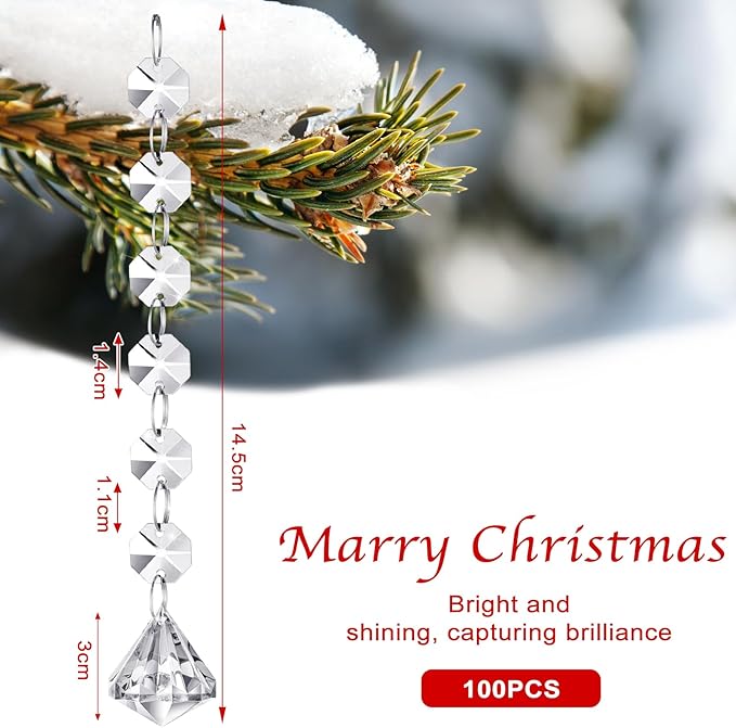 Nuenen 100 Pcs Acrylic Hanging Crystals - Image 2