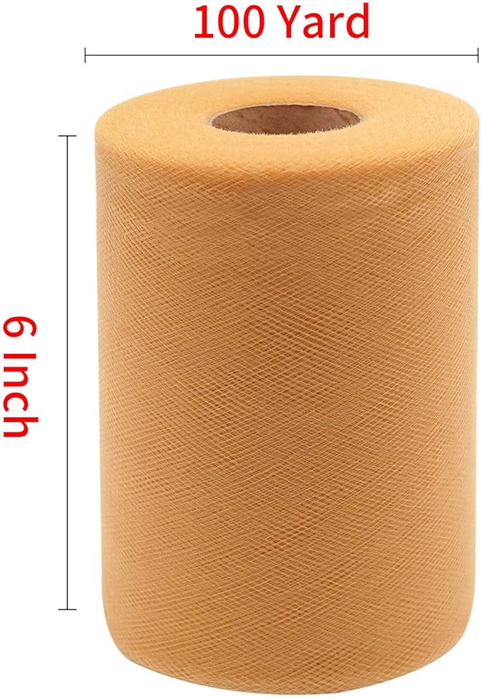 Gold Tulle Fabric Rolls 6 Inch by 100 Yards Fabric Spool Tulle Ribbon - Image 7