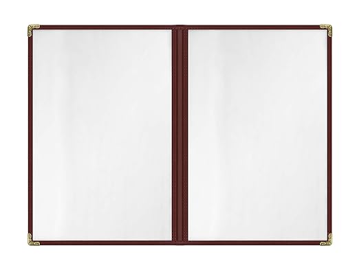 Goodsmart Restaurant Menu Covers – 25 Pack Burgundy 4-View 8.5" x 14", - Image 2